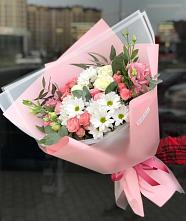 Букет цветов из:  Розы, Лизиантусы и Хризантемы в Гусь-Хрустальном